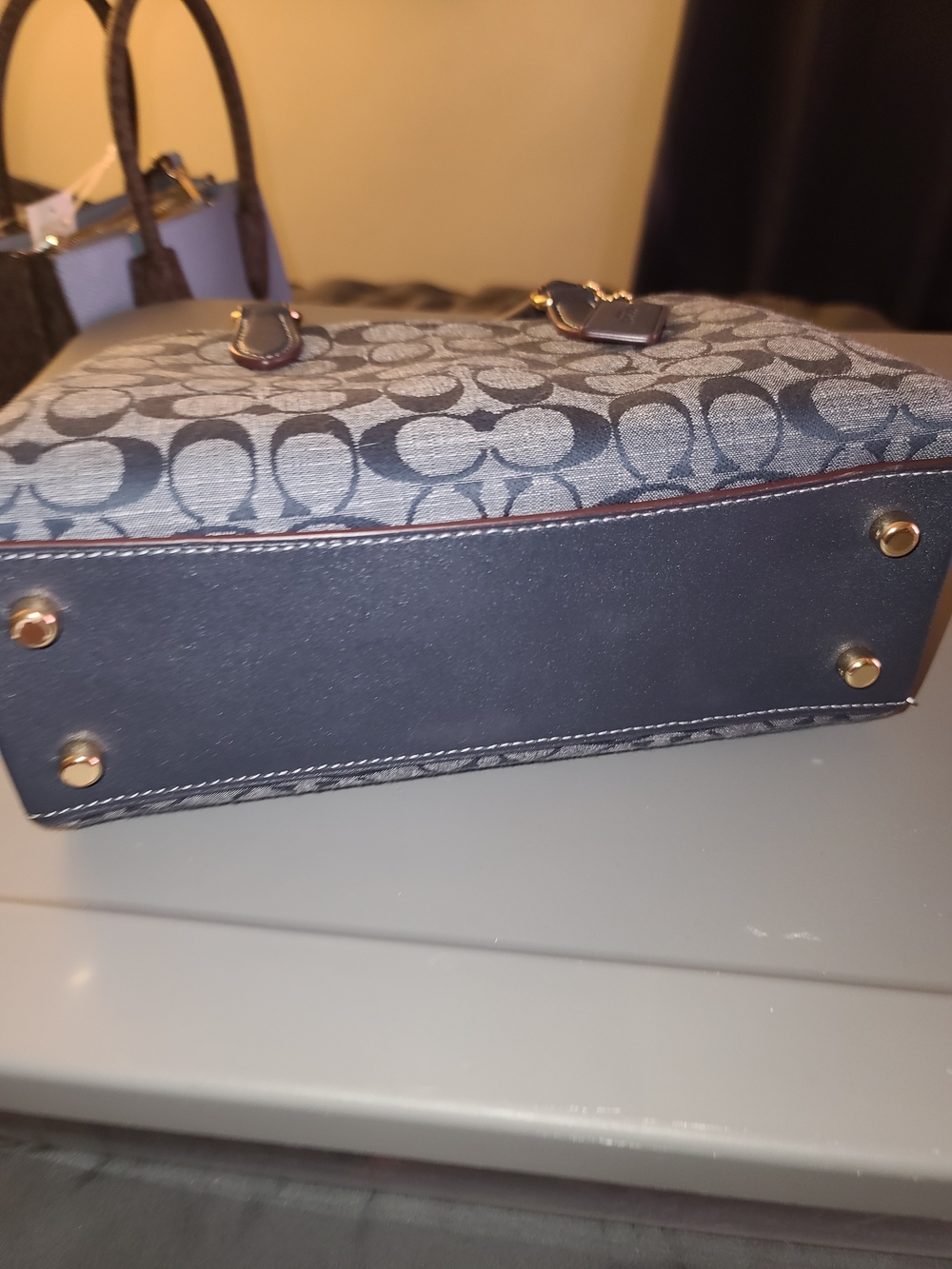 COACH Signature Canvas Satchel in Black/Gray - Picture 3 of 9